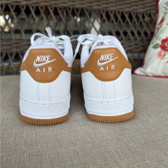 Nike Air Force 1 White and Flax Sneakers - Picture 6 of 9